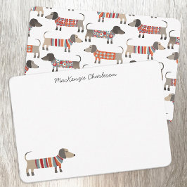 Dackel Wurst Hund Personalisiert Stationery Mitteilungskarte