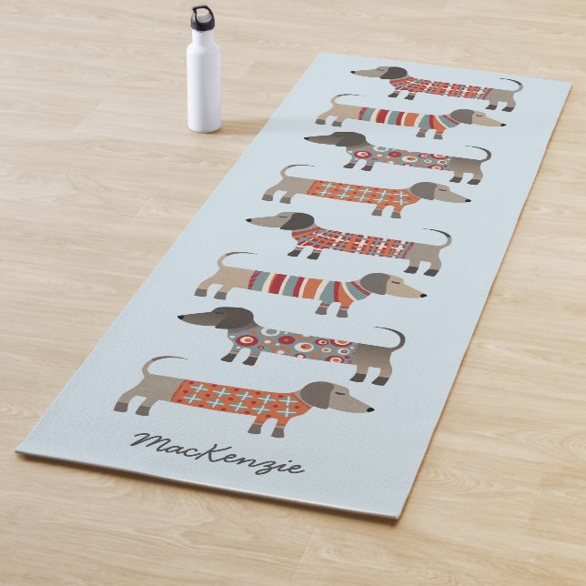 Dackel Wurst Hund Personalisiert Yogamatte (Beispiel)