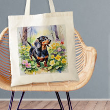 Dackel Wurst Hund Woodland Primrose Blume