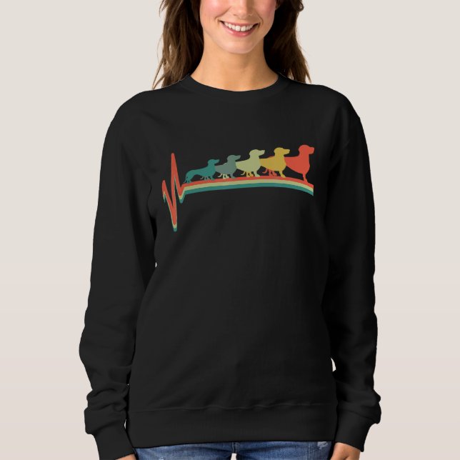 Dackel Würstchen Dackel Dackel Wurst Dog Retro Er Sweatshirt (Vorderseite)