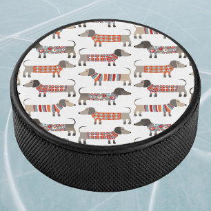 Dackel Wursthund Eishockey Puck