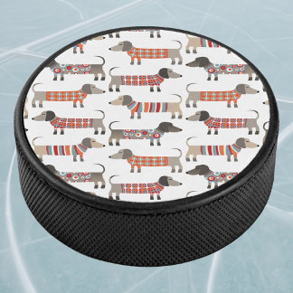 Dackel Wursthund Eishockey Puck
