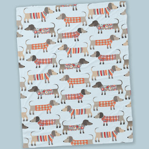 Dackel Wursthund Fleecedecke