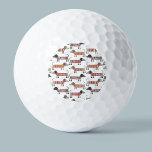 Dackel Wursthund Golfball<br><div class="desc">Niedliche kleine Dackel Würstchen oder Dackel Hunde in Wollstrickbekleidung. Ideal für Hundeliebhaber und Hundeschlittengänger.</div>