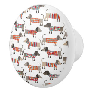 Dackel Wursthund Keramikknauf