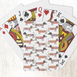 Dackel Wursthund Spielkarten<br><div class="desc">Niedliche kleine Dackel Würstchen oder Dackel Hunde in Wollstrickbekleidung. Ideal für Hundeliebhaber und Hundeschlittengänger.</div>