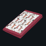 Dackel Wursthund Trifold Geldbörse<br><div class="desc">Niedliche kleine Dackel Würstchen oder Dackel Hunde in Wollstrickbekleidung. Ideal für Hundeliebhaber und Hundeschlittengänger.</div>
