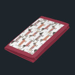 Dackel Wursthund Trifold Geldbörse<br><div class="desc">Niedliche kleine Dackel Würstchen oder Dackel Hunde in Wollstrickbekleidung. Ideal für Hundeliebhaber und Hundeschlittengänger.</div>