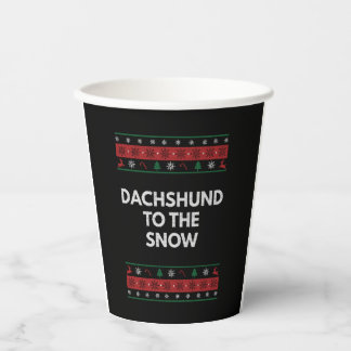 Dackel zum Schnee Weihnachtshund Lover Xmas Hausti Pappbecher