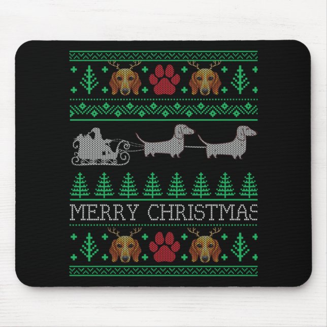 Dackel zur Weihnachtszeit Mousepad (Vorne)