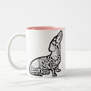 Dackelhunde des Herzens I Zweifarbige Tasse
