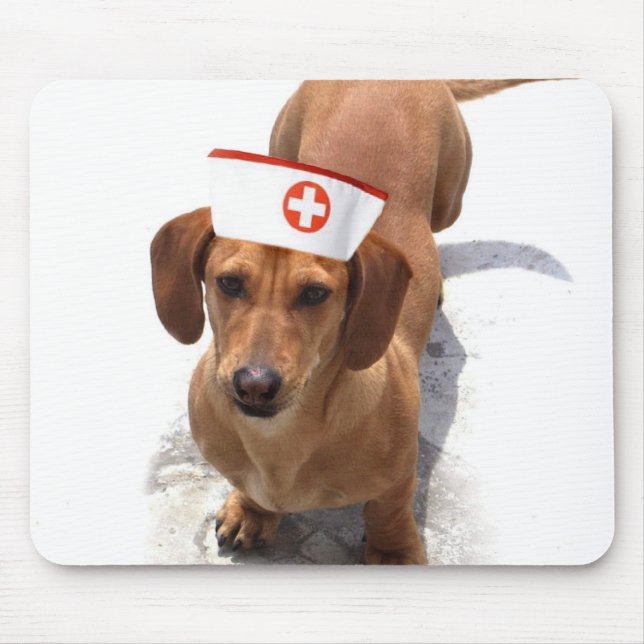 Dackelkrankenschwester mousepad (Vorne)