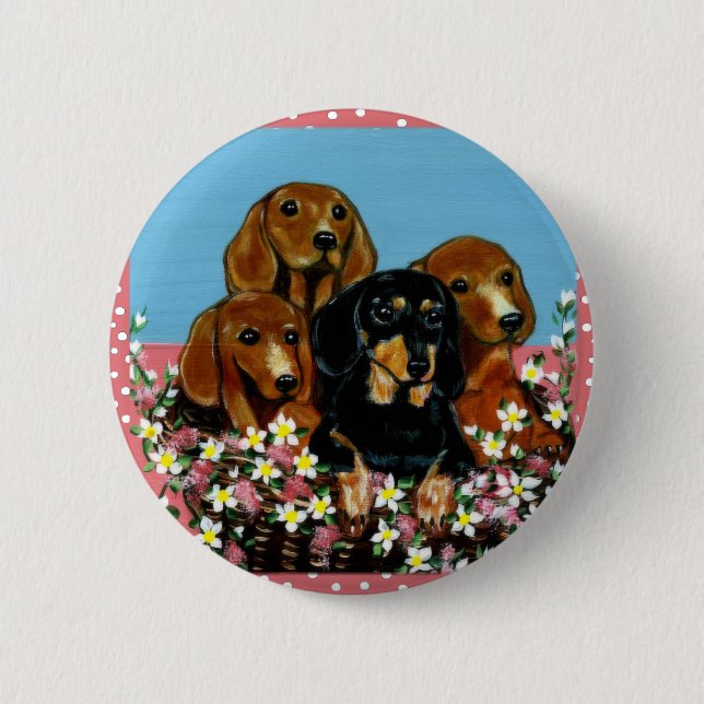 Dackeln am Muttertag Button (Vorderseite)