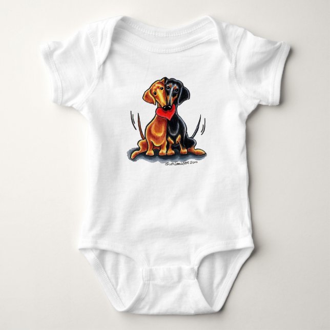 Dackeln haben Herz Baby Strampler (Vorderseite)
