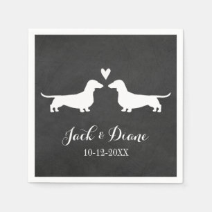 Dackeln Hund Hochzeit Paar Personalisiert Serviette