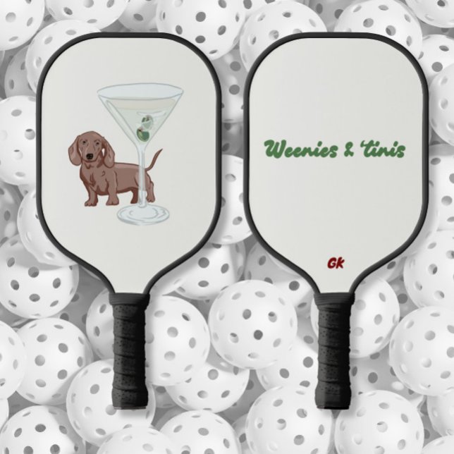 Dackeln Hunde und Martinis Pickleball Schläger (Von Creator hochgeladen)