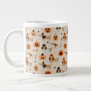Dackeln im Halloween-Kostümmuster Jumbo-Tasse