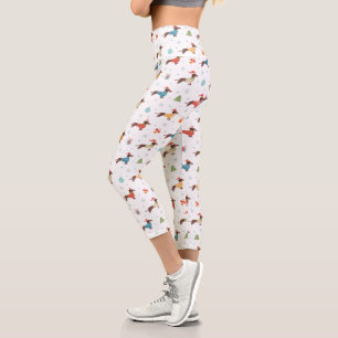 Dackeln im Weihnachtssüßmuster Capri Leggings