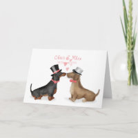 Dackeln in Liebe Hochzeitkarte (Junge/Junge)
