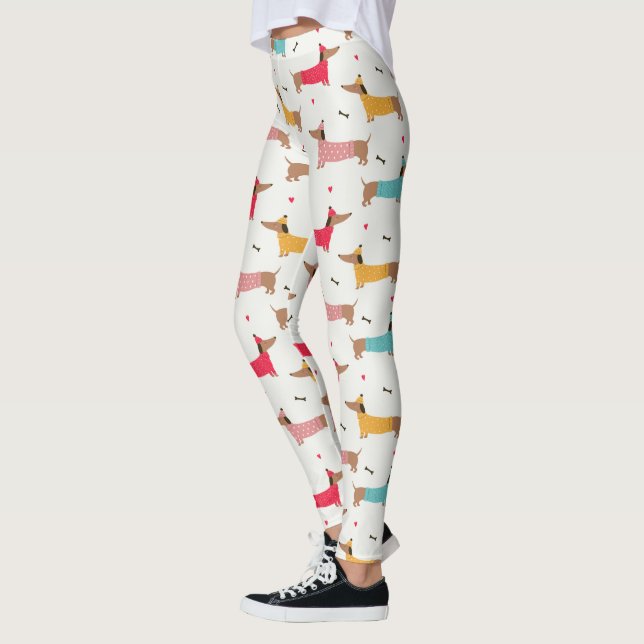 Dackeln in Sweaters Holiday Pattern Leggings (Links)