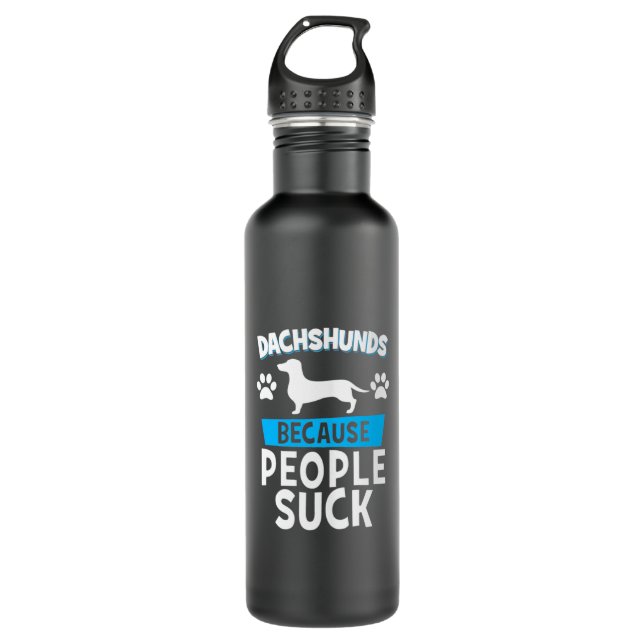 Dackeln mit meinen Freunden Edelstahlflasche (Vorderseite)
