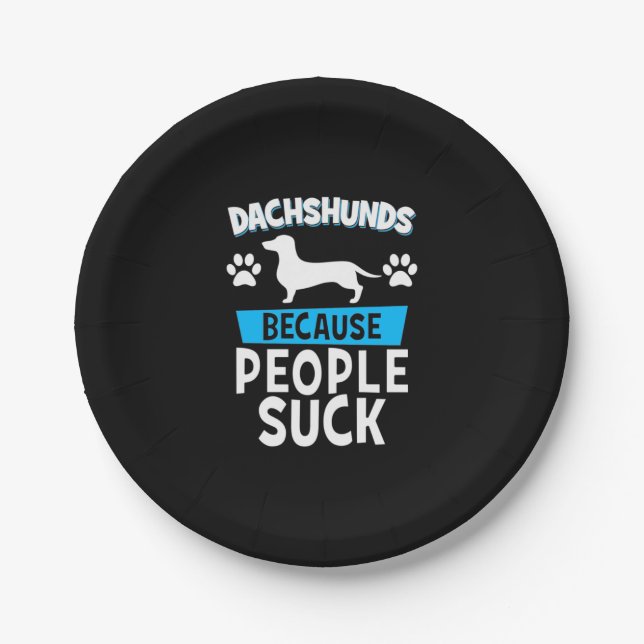 Dackeln mit meinen Freunden Pappteller (Vorderseite)