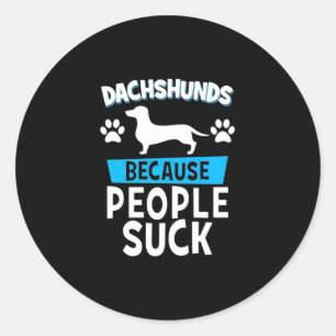 Dackeln mit meinen Freunden Runder Aufkleber