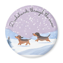 Dackeln Schnee Niedlich Weihnachtswurst Hunde Dack
