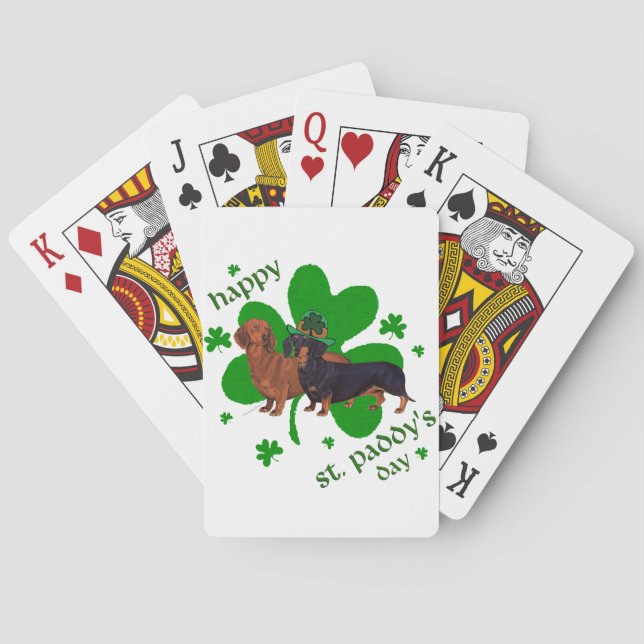 Dackeln St. Patrick's Day Spielkarten (Rückseite)