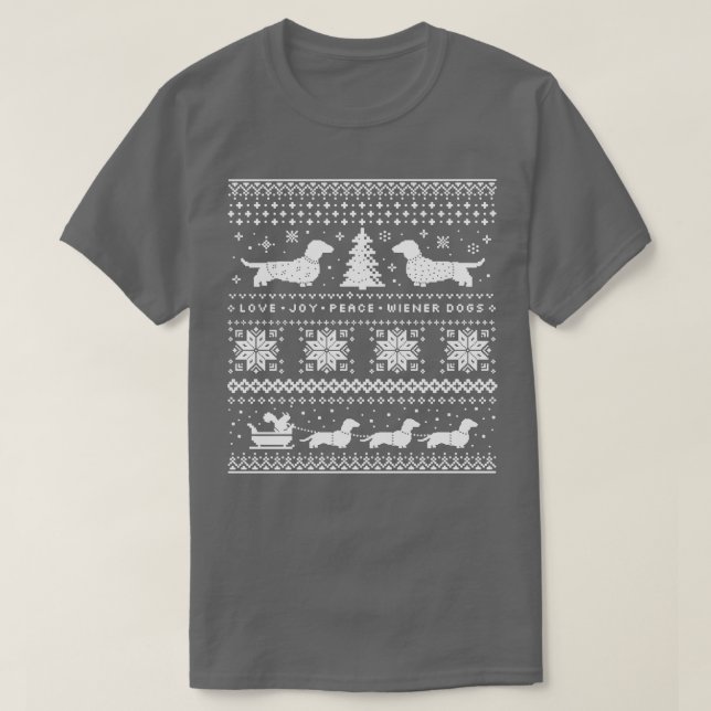 Dackeln Ugly Christmas Sweater T-Shirt (Design vorne)