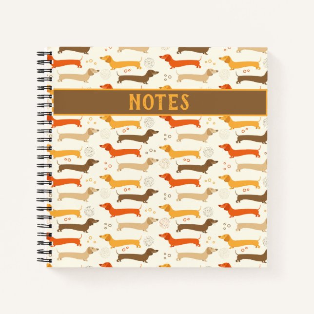 Dackeln und Polka Dots Notebook Notizbuch (Vorderseite)