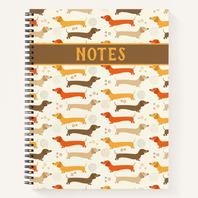 Dackeln und Polka Dots Notebook Notizbuch (Vorderseite)