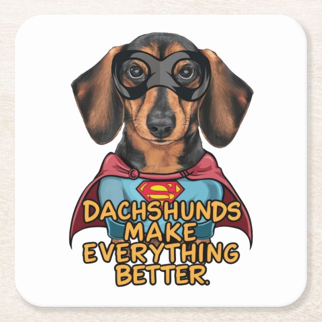 Dackeln verbessern rechteckiger pappuntersetzer (Vorderseite)