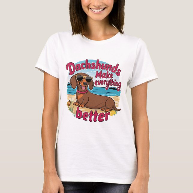 Dackeln verbessern T-Shirt (Vorderseite)