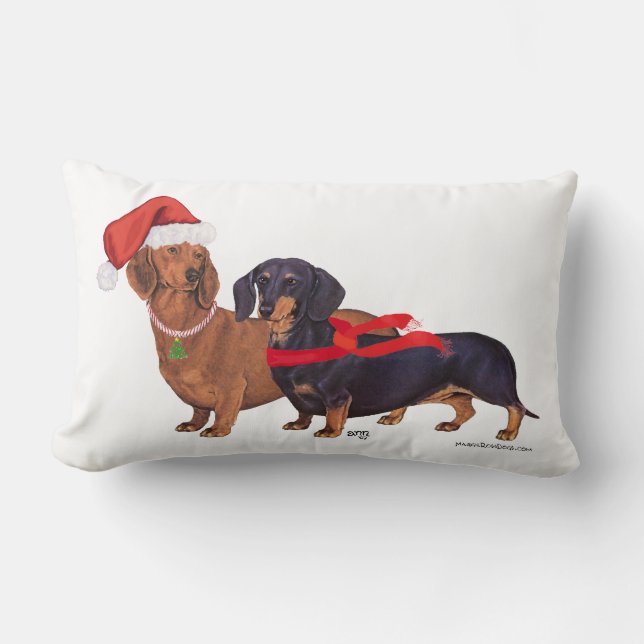 Dackeln Weihnachten Lendenkissen (Vorderseite)