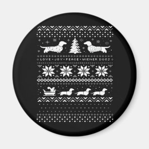 Dackeln Weihnachts Sweater Muster Classic T-Shi Magnet