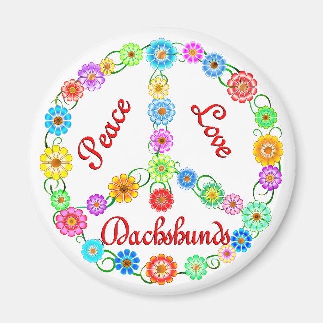 Dackeln zur Liebe des Friedens Magnet (Vorne)