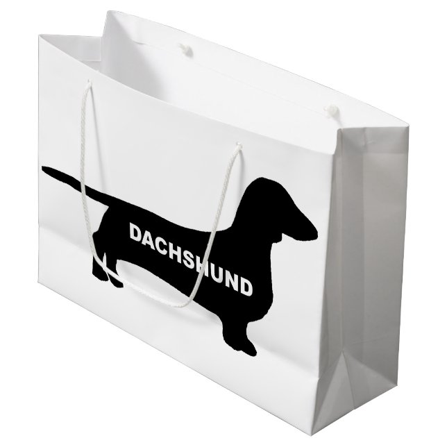 Dackelnamenssilo Große Geschenktüte (Vorderseite Schrägansicht)