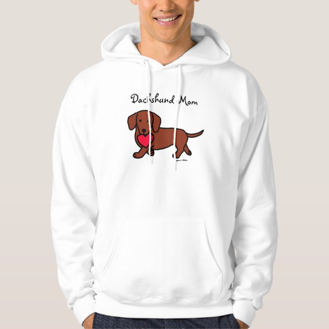 Dackelvalentine-Cartoon Hoodie (Vorderseite)