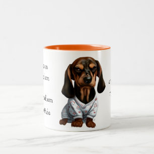 Dackelwelpe Schlechte Laune Zweifarbige Tasse