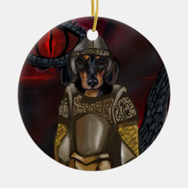 Dacshund Keramik Ornament (Vorne)