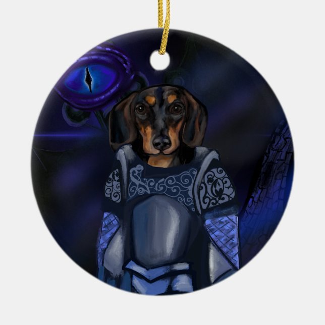 Dacshund Keramik Ornament (Vorne)