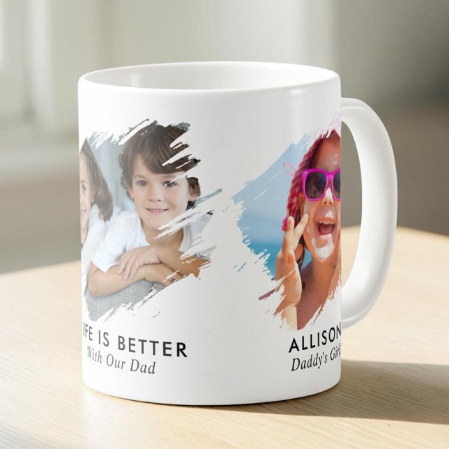 Dad 3 Foto-Erinnerung Kaffeetasse (Dad 3 Photo Memory Coffee Mug)
