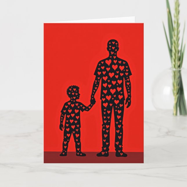 Dad And Son Love Hearts Card Karte (Vorderseite)