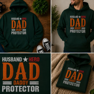 Dad Beschützer Held Geschenk Bestickter Hoodie