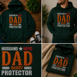 Dad Beschützer Held Geschenk Bestickter Hoodie