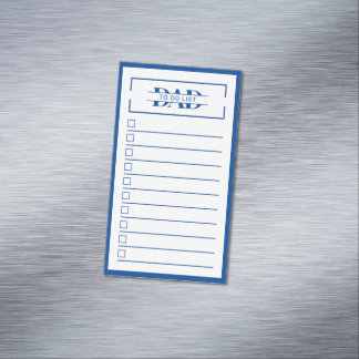 Dad Blue Monogram 2" x 3.5" To Do List Dry Erase Magnetische Visitenkarte
