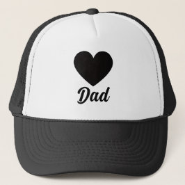 Dad - Classic Black Heart Typography Truckerkappe