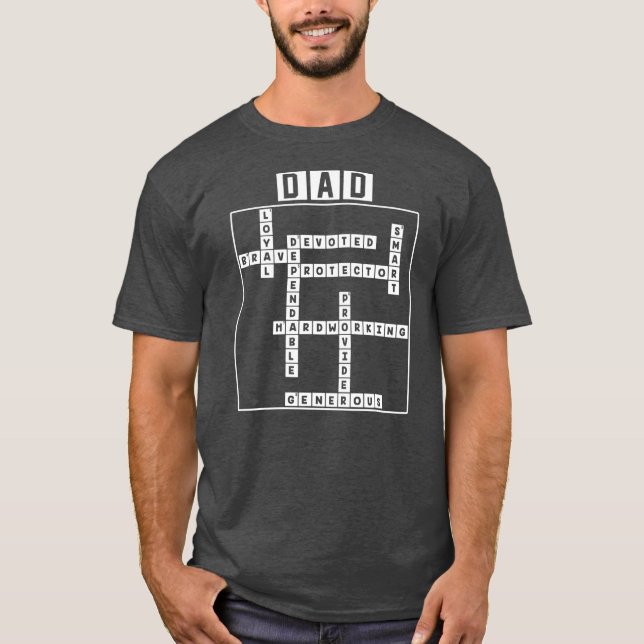 Dad Crossword Puzzle Father's Day Love Word Games T-Shirt (Vorderseite)