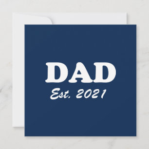 Dad custom established date navy blue white modern karte